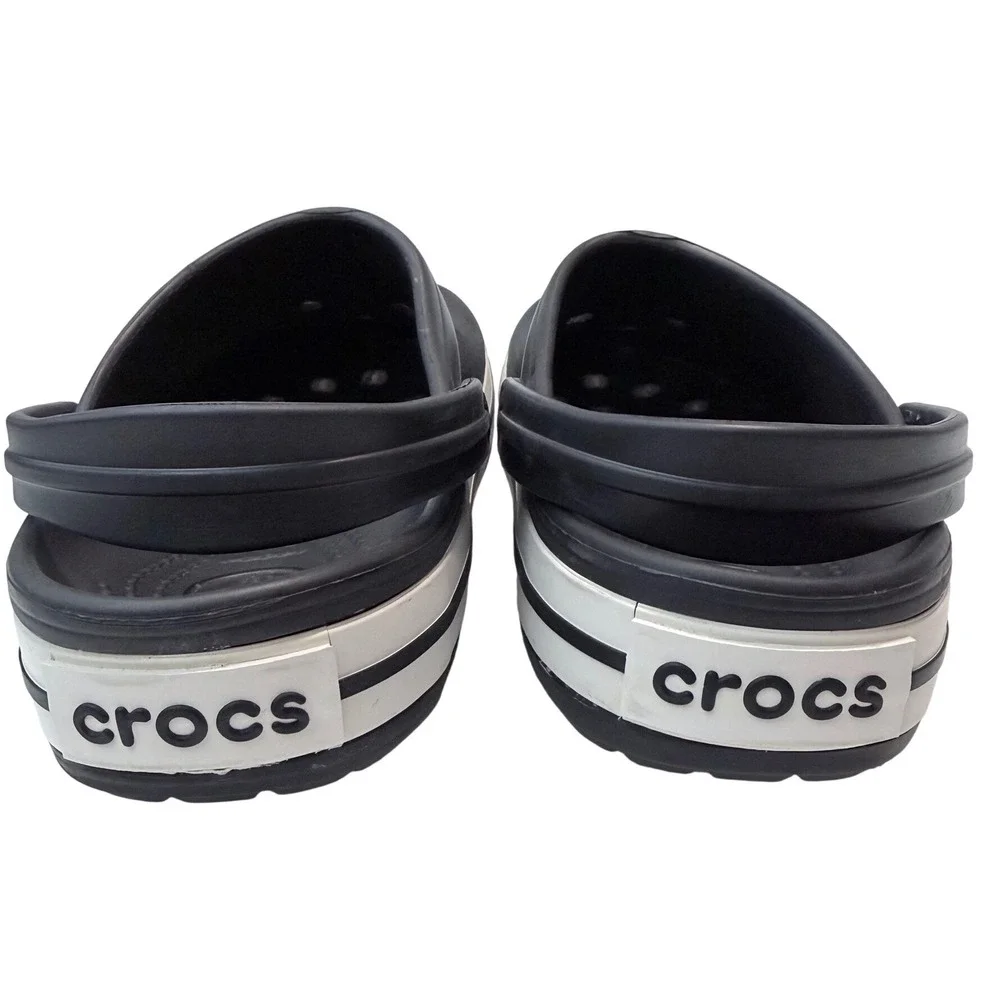 Crocs Crocband Clog Black White Platform Sandals Men 8 Women 10 11016-001